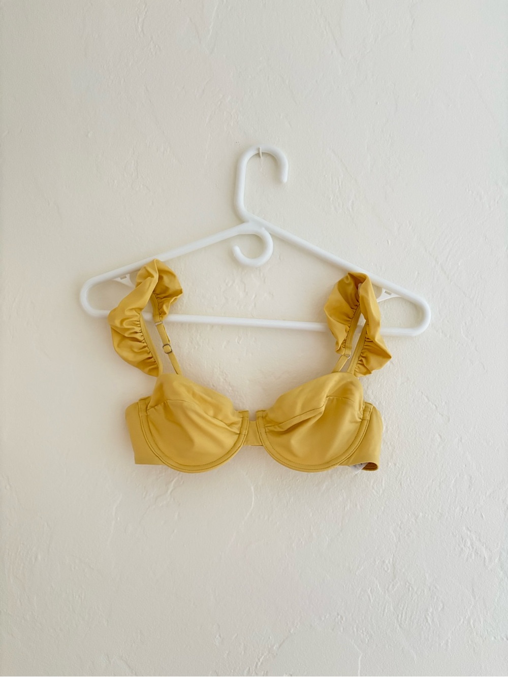 H&M Yellow Ruffle Strap Underwire Bikini Top